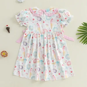 Toddler Girl Birthday Cupcake Sprinkle Smocked Dress