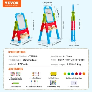 Magnetic Drawing Board/Chalkboard Art Easel