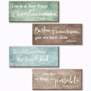 4 Pieces Bible Verses Wall Decor