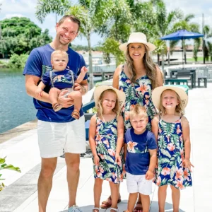 Tropical Plants Floral Family Outfit