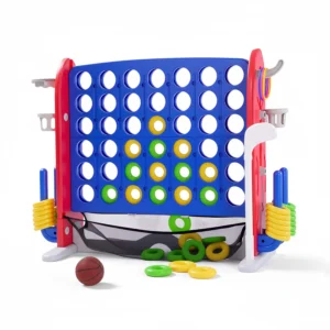 4-in-1 Giant Connect Game; Basketball Hoop; Ring Toss and Net Adjustable Height - Thumbnail Image 2