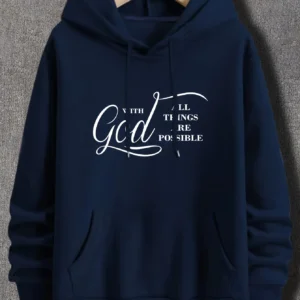 Men's "With God All Things Are Possible" Hooded Sweatshirt - Thumbnail Image 5