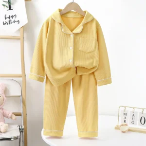Children Cotton Button Down Sleepwear - Thumbnail Image 5