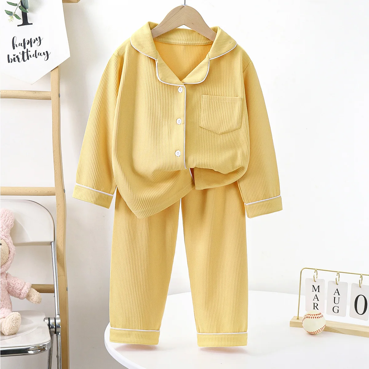 Children Cotton Button Down Sleepwear - Image 5