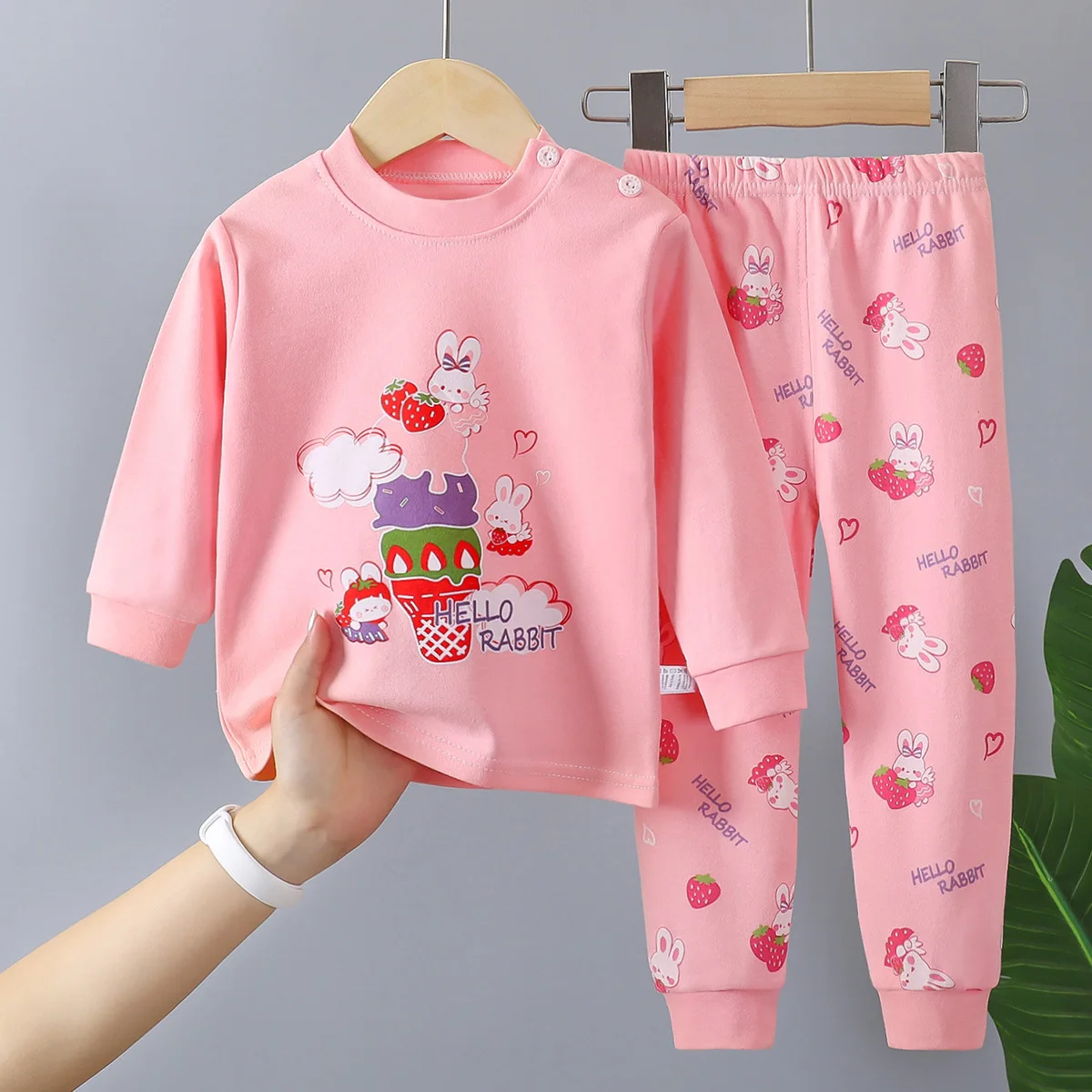 Autumn Kids Cotton Long Sleeve Cartoon Print Top + Pants - Image 3
