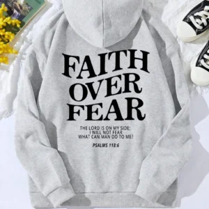 Women's Hoodies Faith Over Fear Fleece Sweatshirts - Thumbnail Image 2