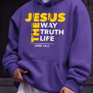 Men's Fleece Hoodie With Pockets - Thumbnail Image 3