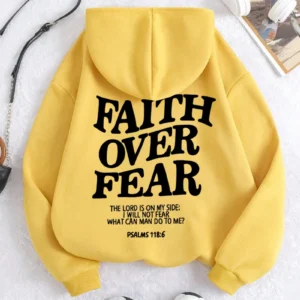 Women's Hoodies Faith Over Fear Fleece Sweatshirts - Thumbnail Image 4