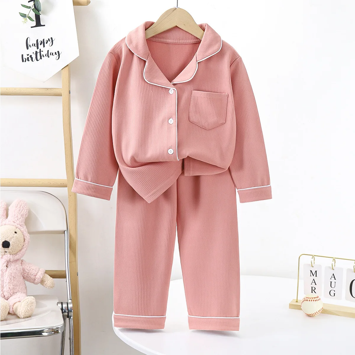 Children Cotton Button Down Sleepwear - Image 7