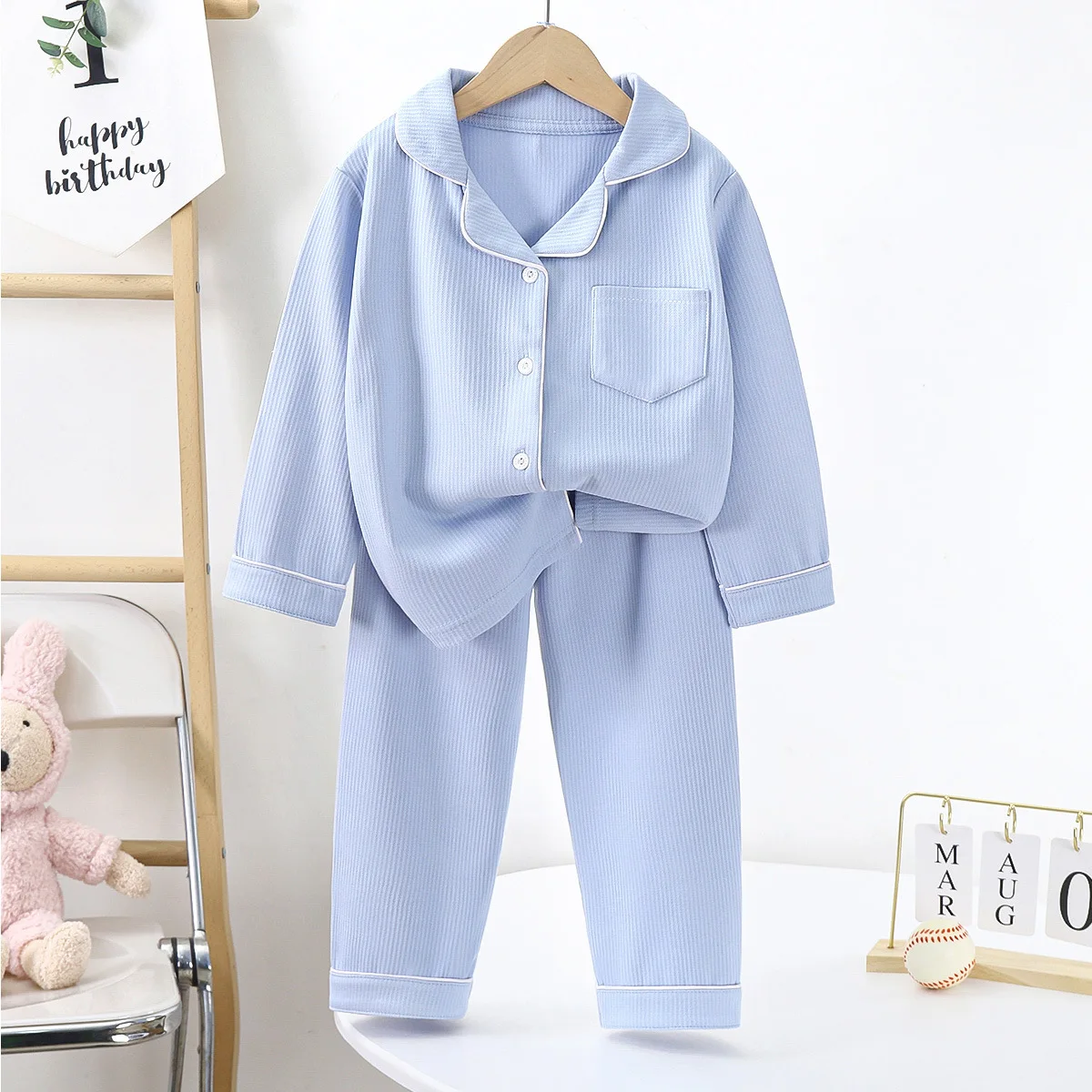 Children Cotton Button Down Sleepwear - Image 4