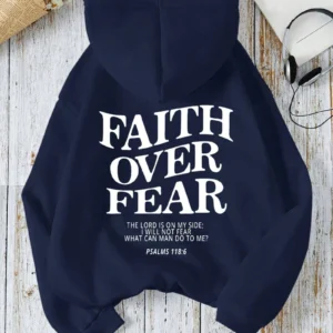 Women's Hoodies Faith Over Fear Fleece Sweatshirts
