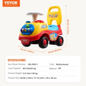 Toddler Ride On Push Car Sit to Stand with Music Steering Wheel - Thumbnail Image 3