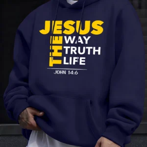 Men's Fleece Hoodie With Pockets - Thumbnail Image 2