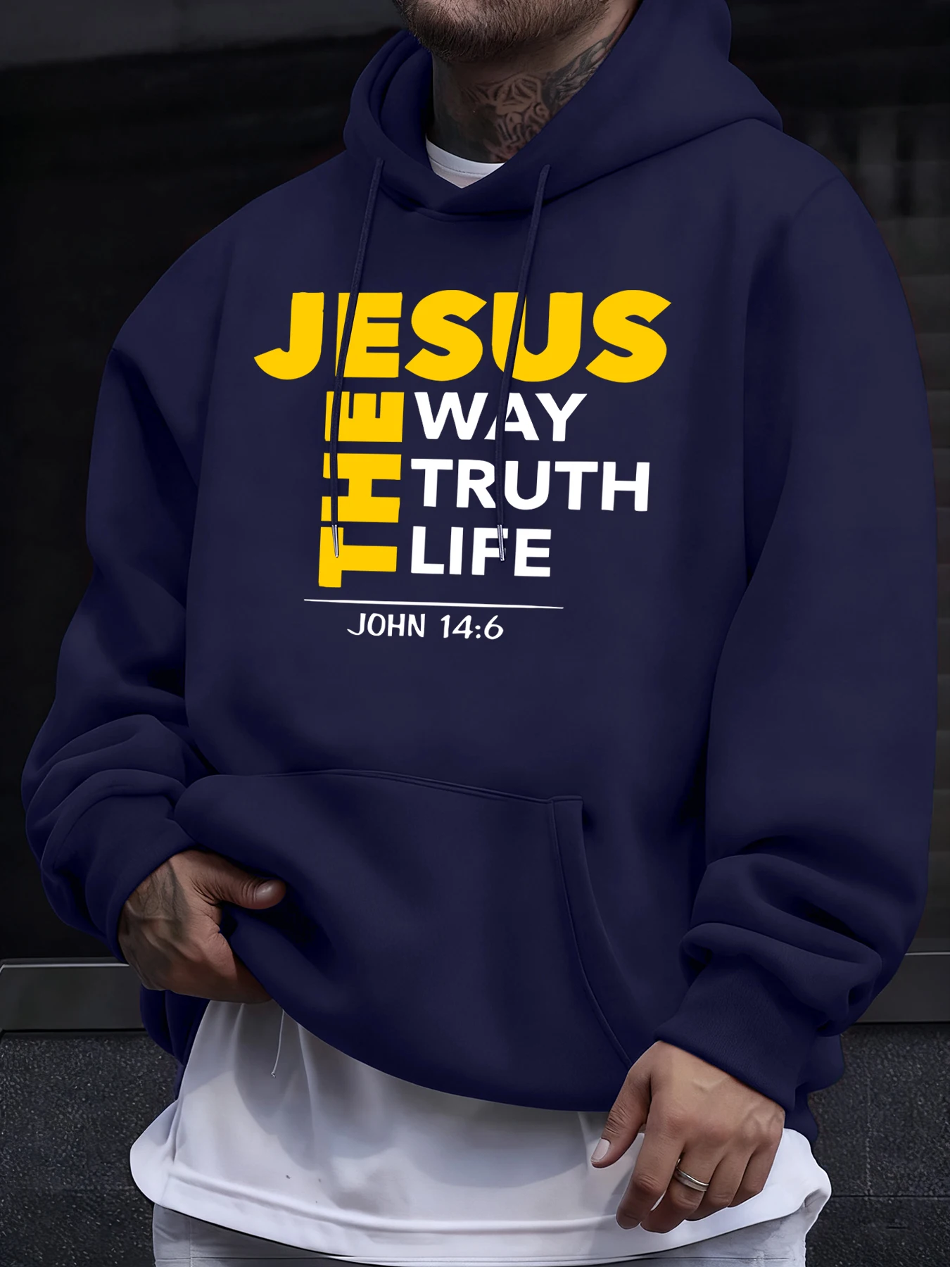Men's Fleece Hoodie With Pockets - Image 2