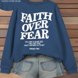 Women's Hoodies Faith Over Fear Fleece Sweatshirts - Thumbnail Image 12