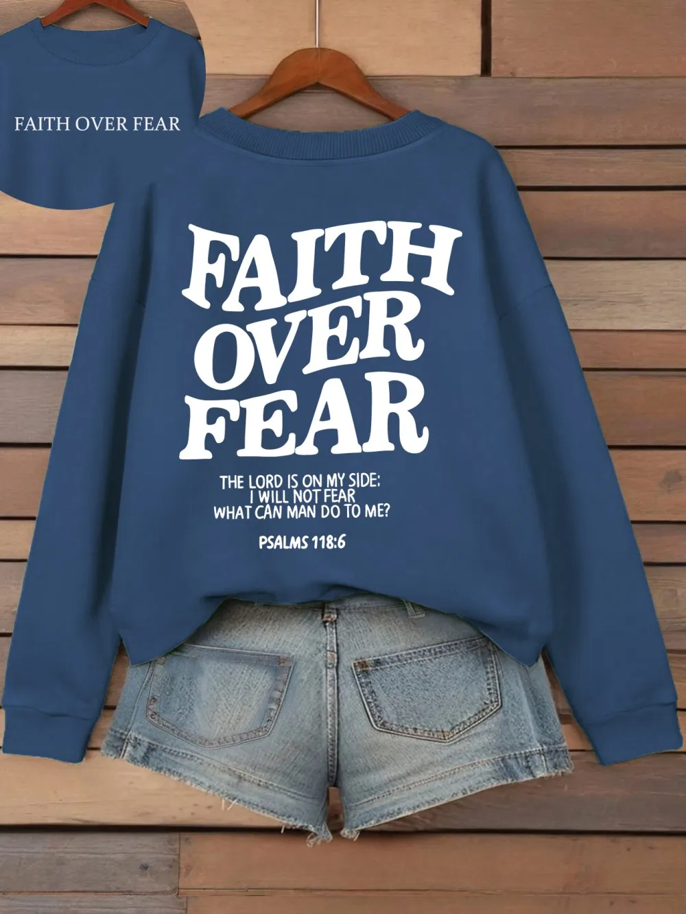 Women's Hoodies Faith Over Fear Fleece Sweatshirts - Image 12