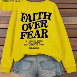 Women's Hoodies Faith Over Fear Fleece Sweatshirts - Thumbnail Image 19