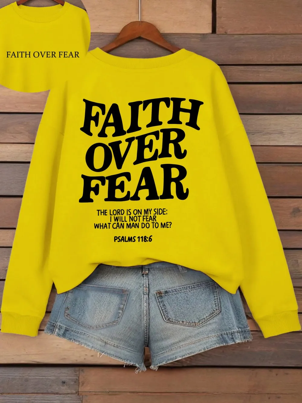 Women's Hoodies Faith Over Fear Fleece Sweatshirts - Image 19