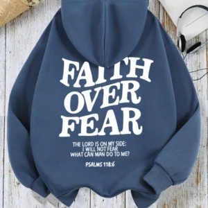 Women's Hoodies Faith Over Fear Fleece Sweatshirts - Thumbnail Image 9
