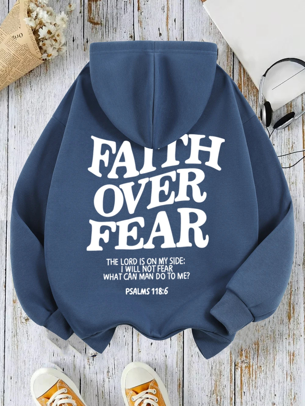 Women's Hoodies Faith Over Fear Fleece Sweatshirts - Image 9