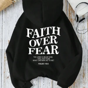 Women's Hoodies Faith Over Fear Fleece Sweatshirts - Thumbnail Image 3