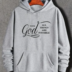 Men's "With God All Things Are Possible" Hooded Sweatshirt - Thumbnail Image 2