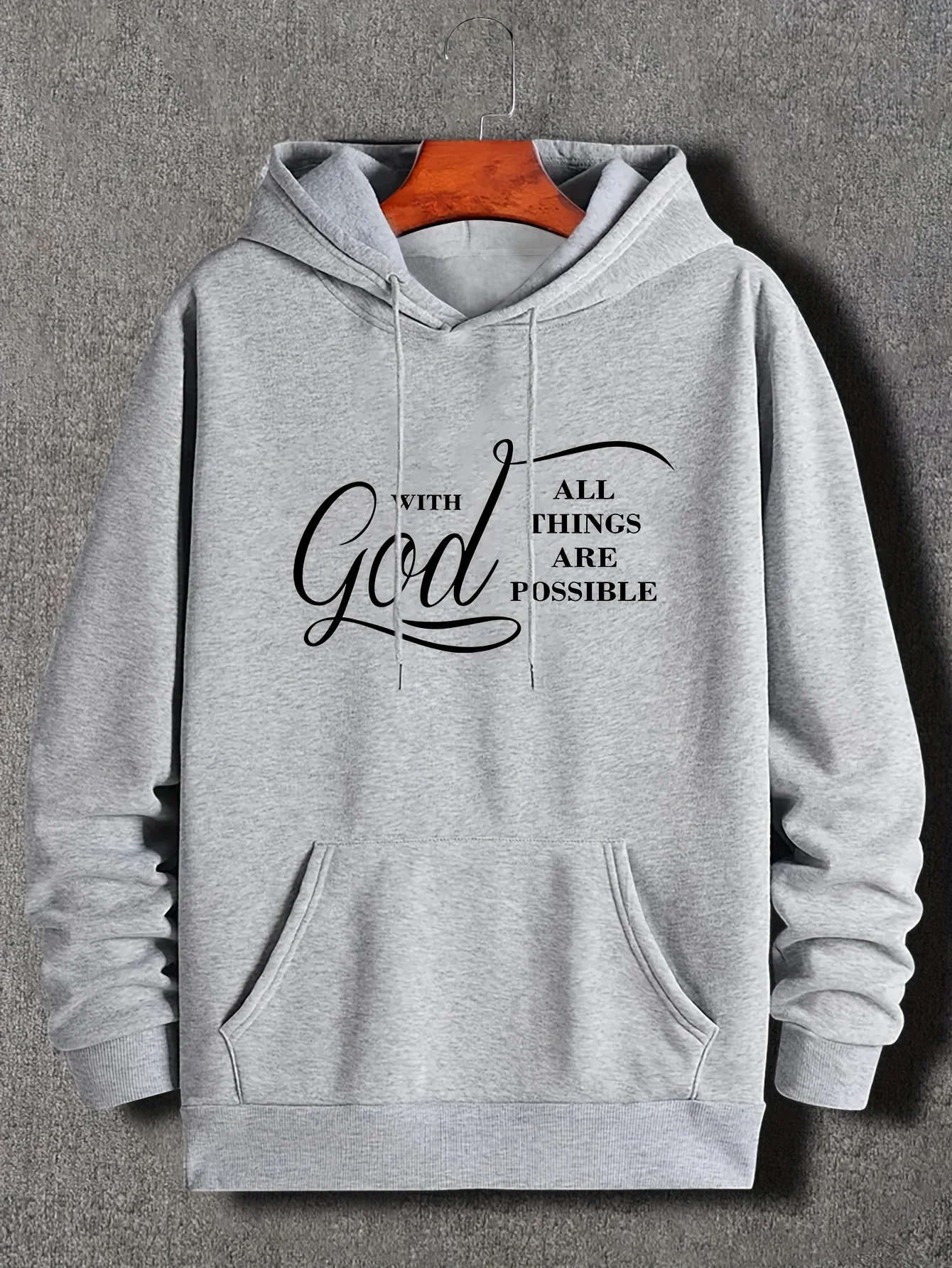 Men's "With God All Things Are Possible" Hooded Sweatshirt - Image 2