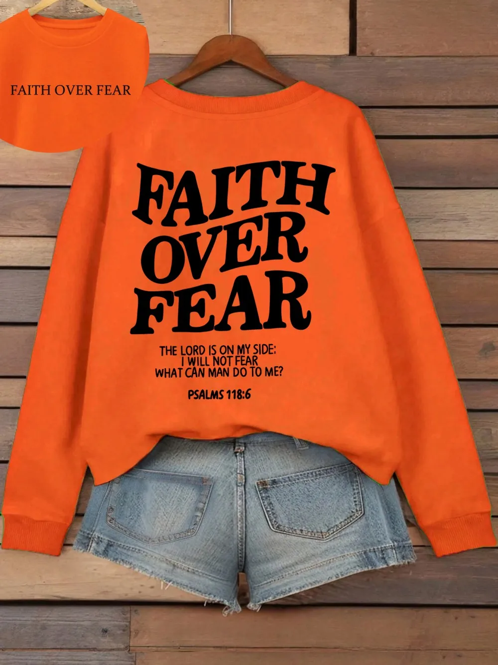 Women's Hoodies Faith Over Fear Fleece Sweatshirts - Image 18