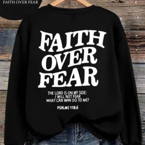 Women's Hoodies Faith Over Fear Fleece Sweatshirts - Thumbnail Image 13