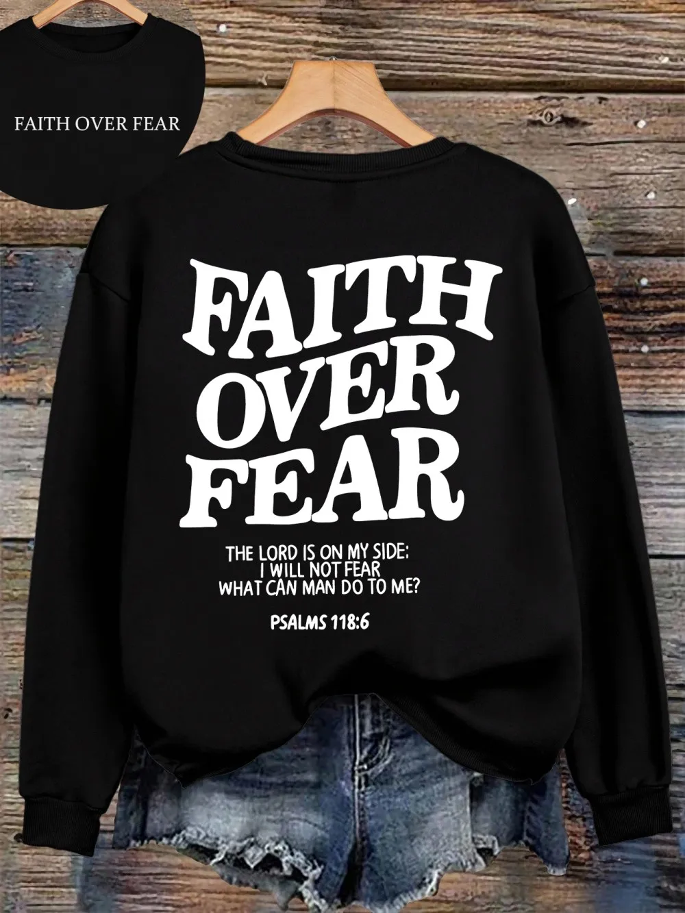 Women's Hoodies Faith Over Fear Fleece Sweatshirts - Image 13