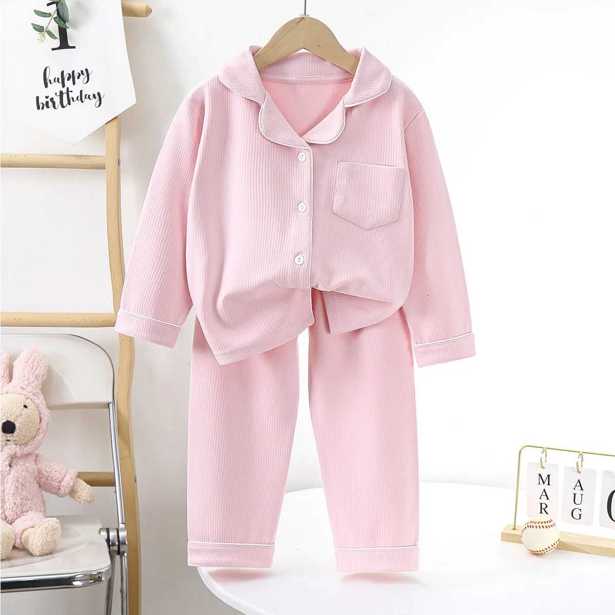 Children Cotton Button Down Sleepwear - Image 1