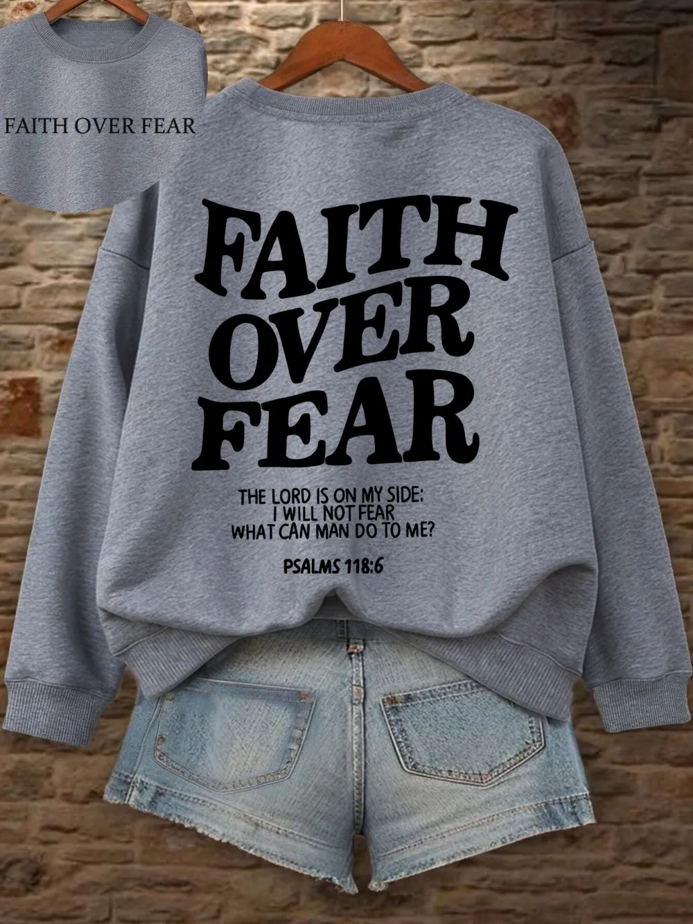 Women's Hoodies Faith Over Fear Fleece Sweatshirts - Image 17