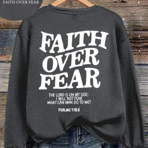 Women's Hoodies Faith Over Fear Fleece Sweatshirts - Thumbnail Image 14
