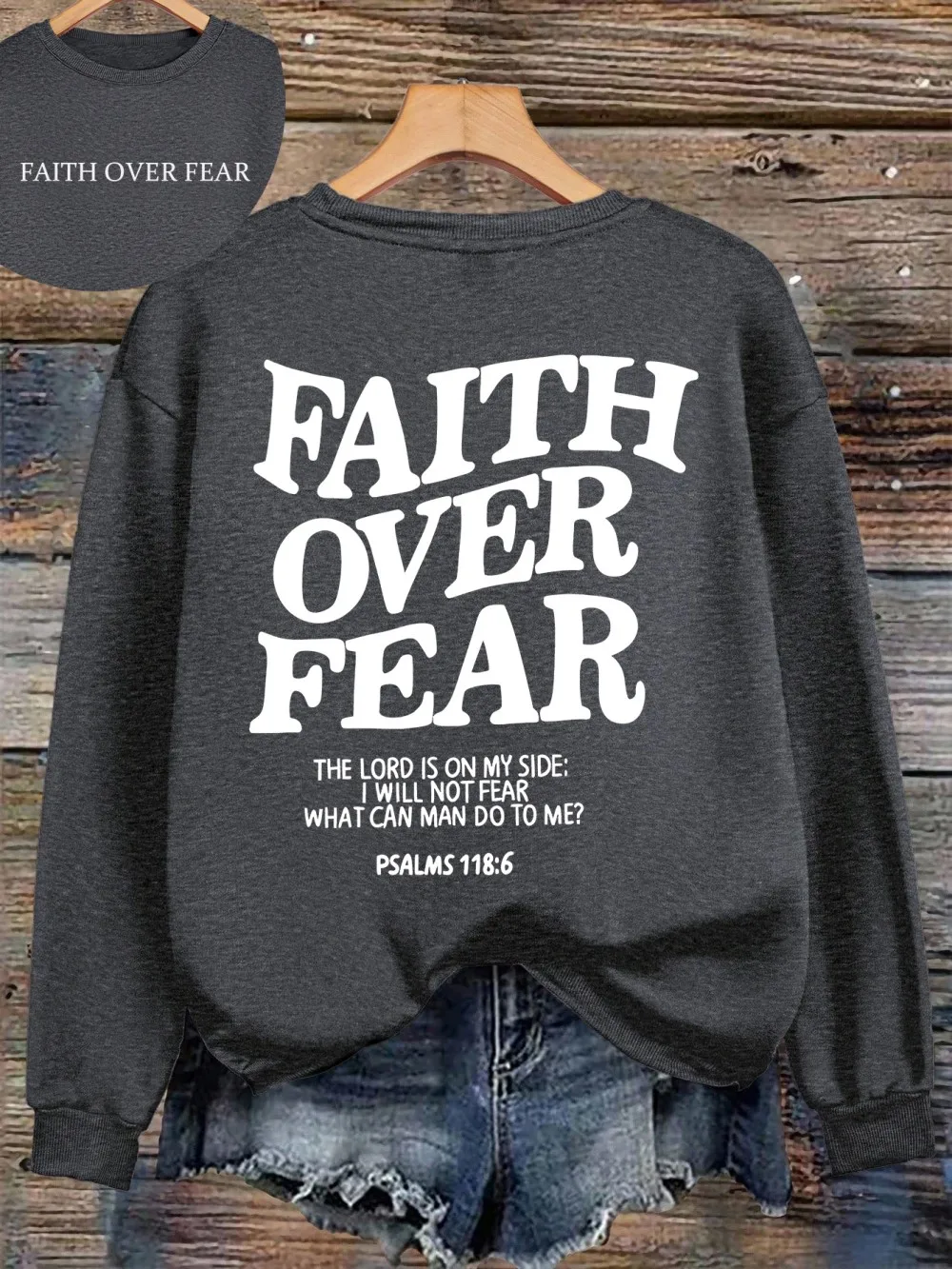Women's Hoodies Faith Over Fear Fleece Sweatshirts - Image 14