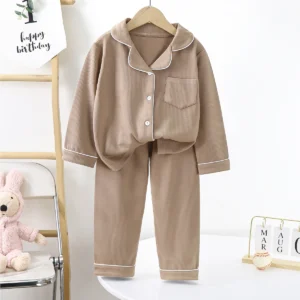 Children Cotton Button Down Sleepwear - Thumbnail Image 2