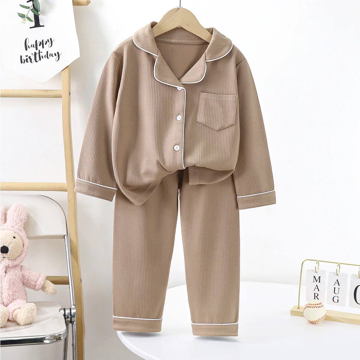 Children Cotton Button Down Sleepwear - Image 2