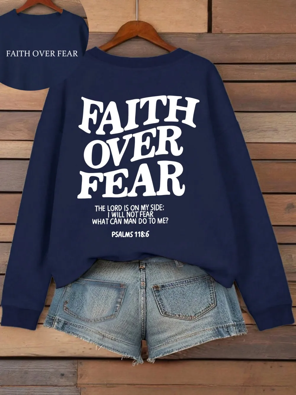 Women's Hoodies Faith Over Fear Fleece Sweatshirts - Image 15