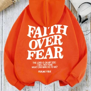 Women's Hoodies Faith Over Fear Fleece Sweatshirts - Thumbnail Image 6