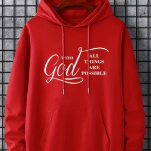 Men's "With God All Things Are Possible" Hooded Sweatshirt - Thumbnail Image 6