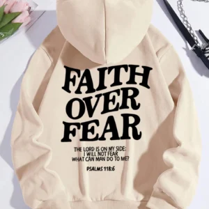 Women's Hoodies Faith Over Fear Fleece Sweatshirts - Thumbnail Image 5