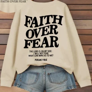 Women's Hoodies Faith Over Fear Fleece Sweatshirts - Thumbnail Image 16