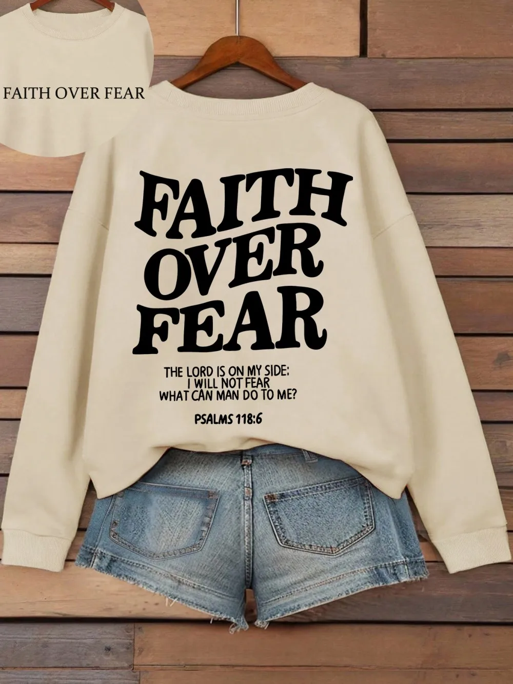 Women's Hoodies Faith Over Fear Fleece Sweatshirts - Image 16
