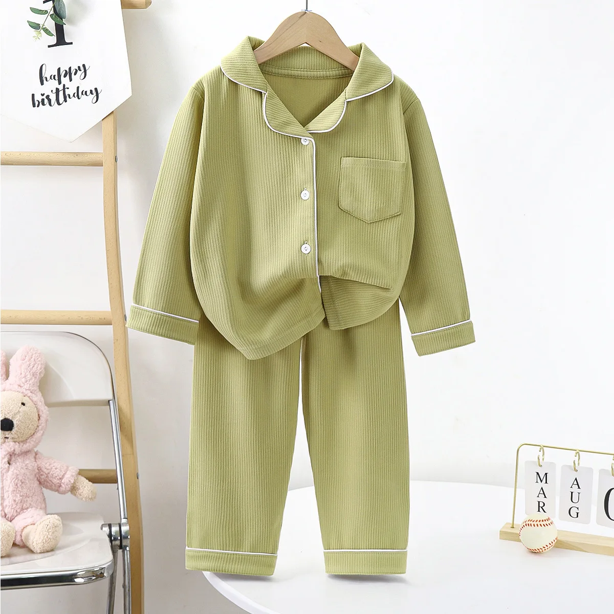 Children Cotton Button Down Sleepwear - Image 6