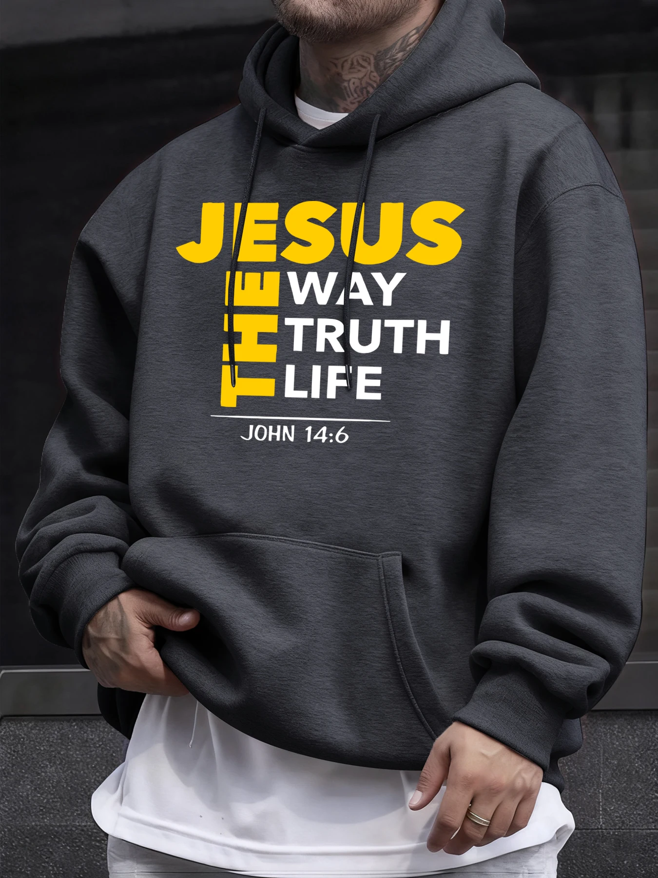 Men's Fleece Hoodie With Pockets - Image 4