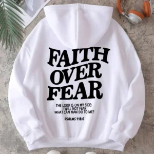 Women's Hoodies Faith Over Fear Fleece Sweatshirts - Thumbnail Image 7
