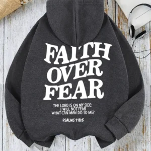 Women's Hoodies Faith Over Fear Fleece Sweatshirts - Thumbnail Image 11