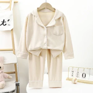 Children Cotton Button Down Sleepwear - Thumbnail Image 8