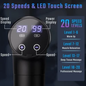Deep Tissue Handheld Massage Gun, With Carrying Case - Thumbnail Image 2