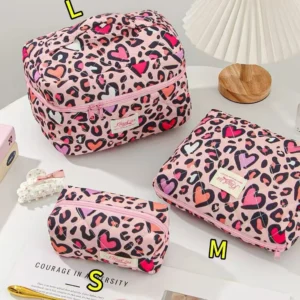 Quilted Cotton Makeup/Cosmetic Organizer Bag With Zipper - Thumbnail Image 23